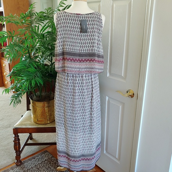 Robert Louis Pattern Print Maxi Dress Medium - Picture 5 of 8